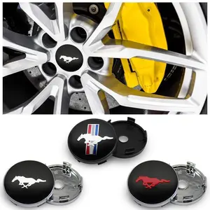 4pc 60mm Car Wheel Center Hub Cap Rim Hub Cover Sticker Emblem Accessories For Ford Mustang Ranger Focus Transit Kuga S-MAX Edge