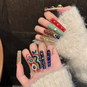Handmade Press-On Nails - Custom False Nail Tips |   Salon Quality Detachable Nail Art scream  nails acrylic diamond luminary gel short coffin 3d dreamy nail prom nail reusable fake nail nail artist long-lasting fake nail