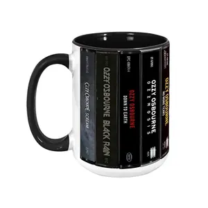[SALE UP TO 51%] Ozzy Osbourne Cassette Tape Mug, Retro Album Spines Coffee Cup, Prince of Darkness Fan Gift, Hard Rock Music Decor