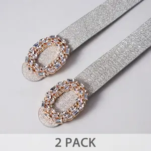 2PCS Rhinestone Belts for Women  Elegant Sparkle Belts for Dresses & Party Outfits outdoorfun