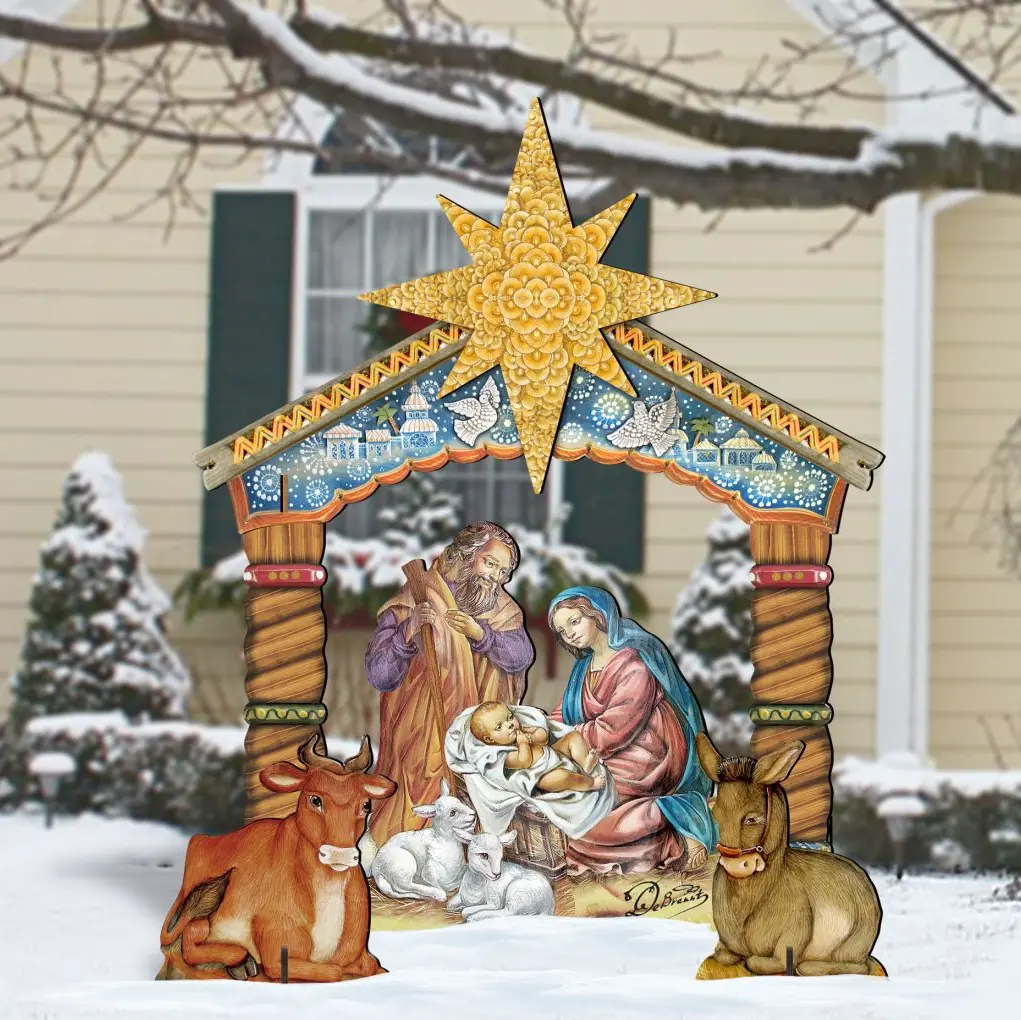 Holy Family Outdoor Nativity Set by G. DeBrekht - Nativity Holiday Decor - 8114030FS