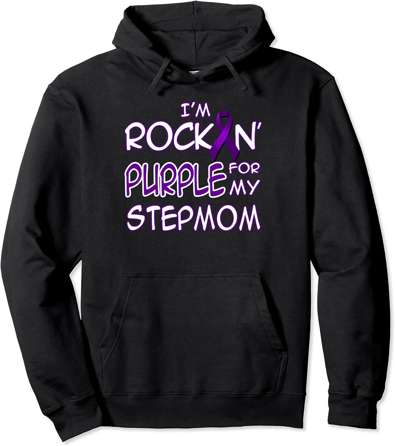 Epilepsy Awareness Rockin' Purple Ribbon For My Stepmom Pullover Hoodie - Phoebeumba Shop 60B0B2CJ7QQ3