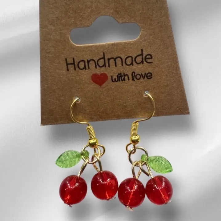 Beaded Cherry Earrings