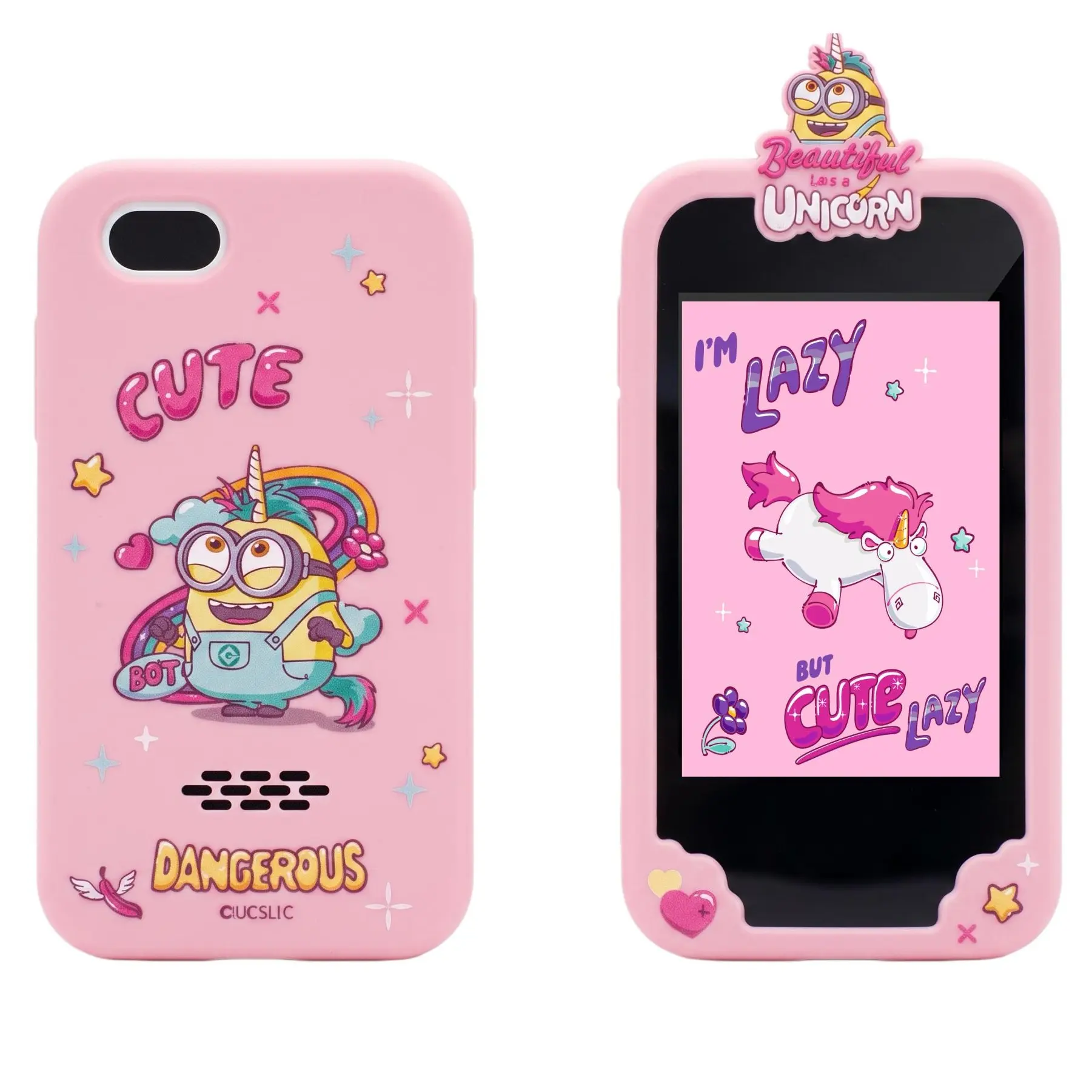 KOKODI Smartphone Toy for Kids, Birthday Gift Unicorn Toy, Touch Screen HD Dual Camera, Interactive phone toy, Travel Toy, Learning Educational Phone with 4GB SD Card, Birthday Gift