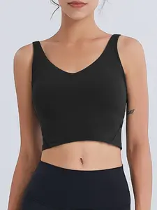 Backless Sports Bra Simple Fitness U-Shaped Shock-Absorbing Racerback Yoga Top