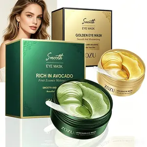 Gold & Avocado Eye Mask - Avocado Eye Patches For Daytime & Gold Eye Patches For Nighttime - Natural Nourishing Eye Mask, Relieves Puffiness, Repairs Dry Skin, Daily Eye Care Item
