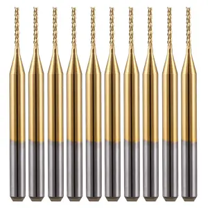 3.175X1.0X7MM Titanium Coated Up-Cut End Mills Carbide PCB  Precision Machining CNC Pack of 10