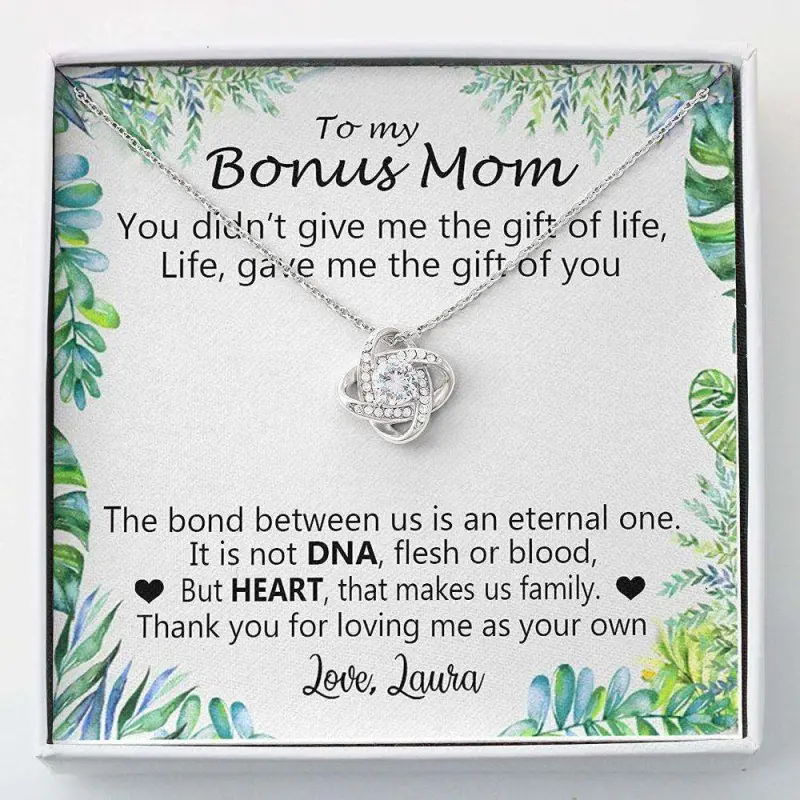 Mom Necklace, Stepmom Necklace, Bonus Mom Necklace For Women Girl “ Stepmother Mother In Law Thank You 585, Beautiful Necklace Gifts for Mom - Perfect Mother's Day Jewelry, Thoughtful & Meaningful Gift for Mother