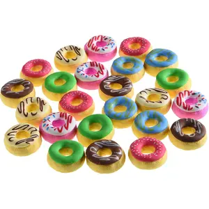 Donut Erasers for Kids 24 Pieces 3D Cute Food Puzzle Mini Eraser Cool Fun Take Apart Desk Pet Erasers for Girls