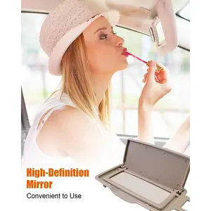 Sun Visor Vanity Mirror Cover Fit for Mercedes-Benz GLE GLC C E S Class 2012-2020 Replace A1668100110 A1668100210 A2058107104, Left Front Makeup Mirror Cap, Beige