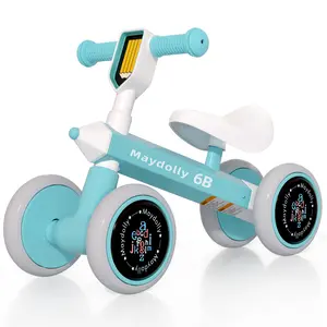 Maydolly 6B Kids Balance Bike for 1 Year Old Boys Girls 10-24 Months Toddler 4 Wheels Silent First Birthday Gifts Baby Gift Sturdy Safe Design