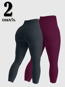 2-Pack Women's Seamless High-Waist Butt-Lift Tight Pants, Quick-Dry Sporty Tights for Yoga, Running, Fitness, All Seasons
