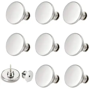 8 Sets Jean Buttons pins No Sew Instant 17mm Replacement Button Adjustable Pants Buttons Kit
