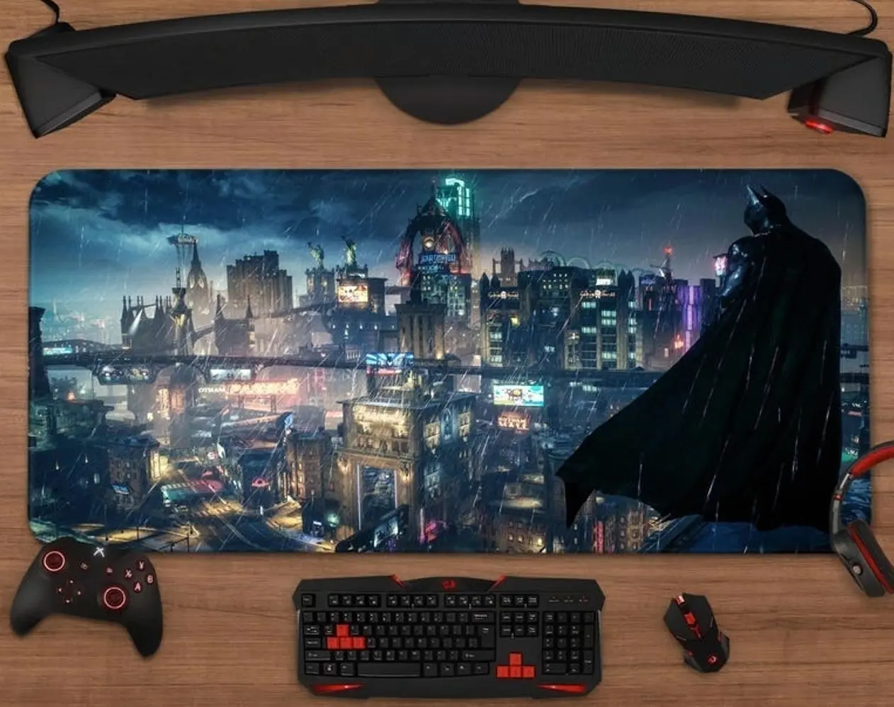 The Dark Knight Mouse Pad | Gotham Hero Extended Desk Mat | XXL Gaming Mousepad | Desk Setup Decor
