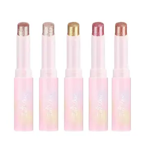 ZaiDoc 5-Pack Jelly Glitter Sticks 3-in-1 Eyeshadow Highlighter Lip Gloss Hydrating Texture Long Lasting Shimmer for Festivals Dates 10Ml Sparkling Shine Lightweight Formula