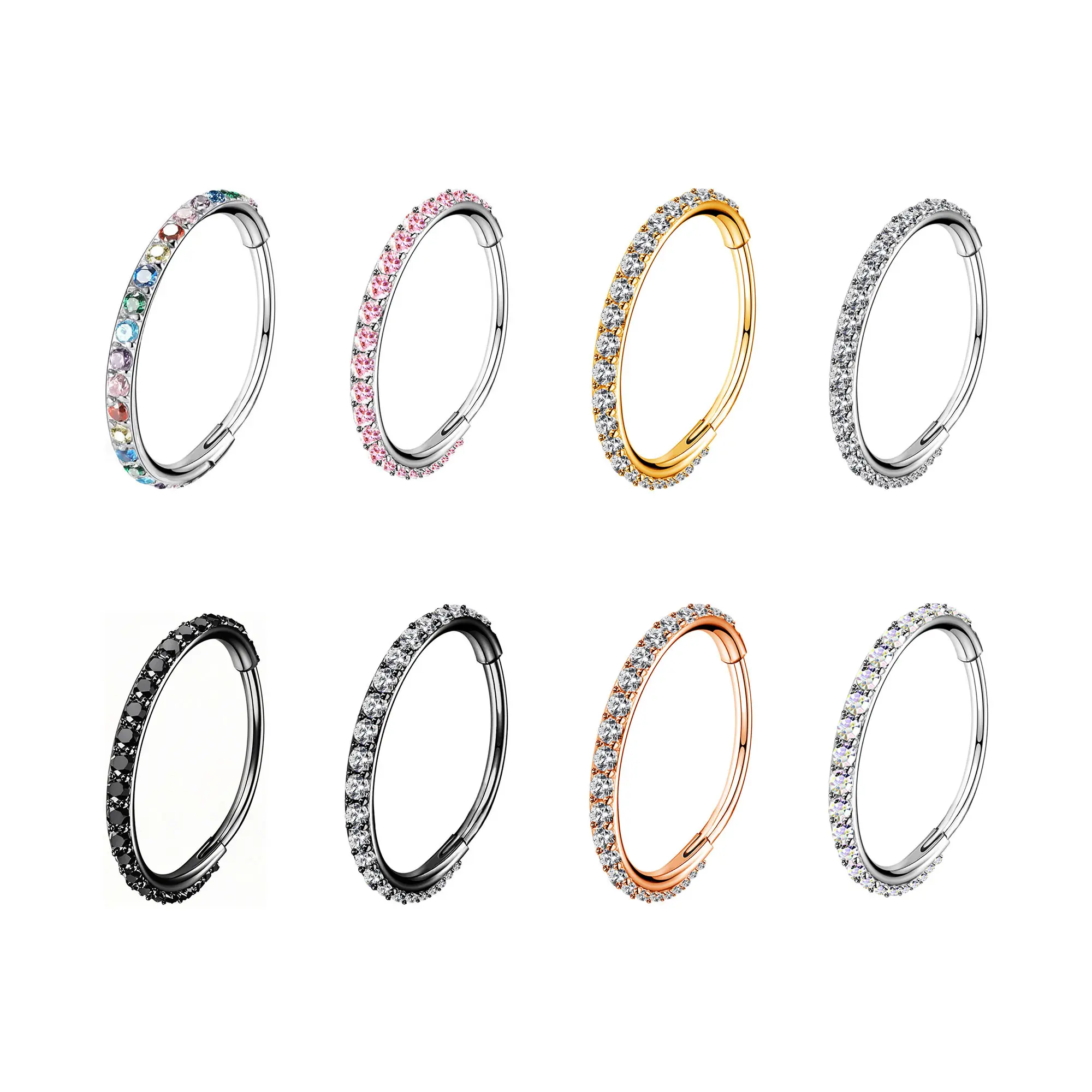 OUFER 20G 316L Stainless Steel Hinged Segment Nose Ring Hoops - Non-Tarnish, Tarnish-Proof Septum Pierced Ring for Adults, Fashion Body Jewelry Accessories OUFER 20G 316L Stainless Steel Hinged Segment Nose Ring Hoops - Non-Tarnish, Tarnish-Proof Septum Pierced Ring for Adults, Fashion Body Jewelry Accessories