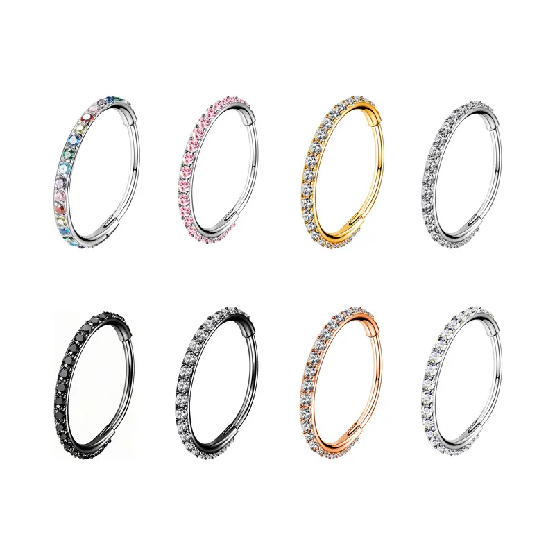 OUFER 20G 316L Stainless Steel Hinged Segment Nose Ring Hoops - Non-Tarnish Female Basic Daily Body Jewelry, Nose Rings Hoops