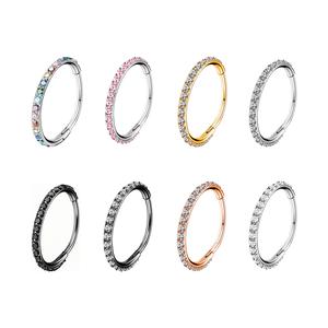 OUFER 20G Hinged Segment Nose Hoop Ring 316L Stainless Steel No Tarnish for Daily Wear