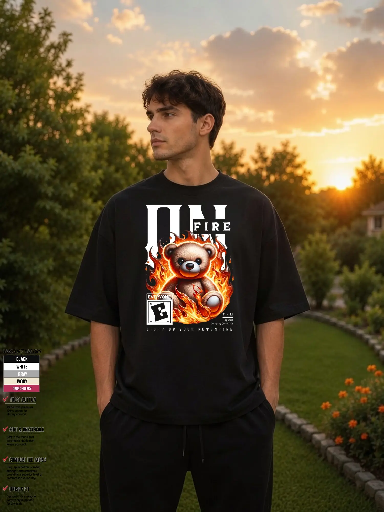 Teddy Bear Streetwear Oversized Graphic T-Shirt, Cute Bear Cotton Tee, Urban Fashion Aesthetic Outfit, Vintage Casual Style, Unisex Streetwear Drip, Gift For Trend Lovers
