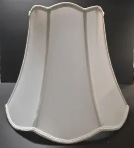 Wide Ribbed Scalloped Bottom Silk Bell Lamp Shade
