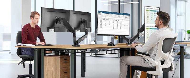 Monitor Stand - Adjustable Desk Mount Arm for 15-27 Inch Monitors, Supports 17.6lbs, Heavy Duty Gas Spring, VESA Bracket Compatible, 75/100 Compatible