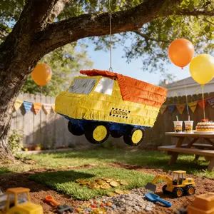 Dump Truck Pinata Set, Theme Birthday Party Decorations, Construction Themed Game Props, High Point Game Props, Party Favors, Party Supplies, 5 Piece Set