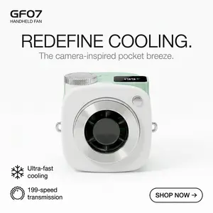 Creative Camera Shape Multifunctional External Mount Long Battery Life Handheld & Wearable Neck Design USB Convenient Charging Portable Fan