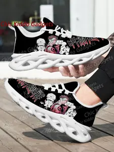 Jujutsu Kaisen Anime Style Print boy Sneakers Casual Fashion Vibrant cool Prints Sole Youth Streetwear men's Comfortable Shoes children's birthday gift