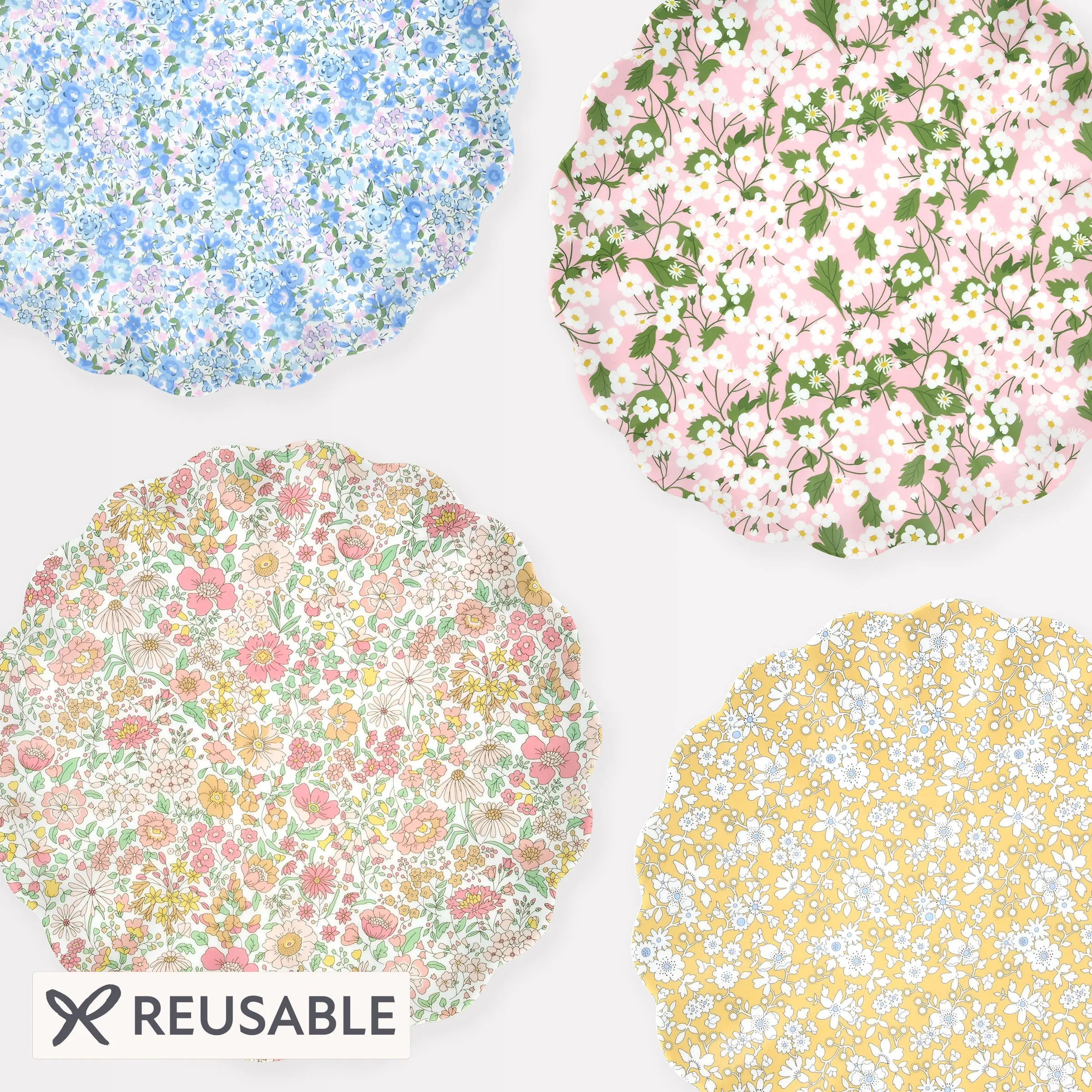 Meri Meri x Liberty Floral Reusable Large Plates (x 4)