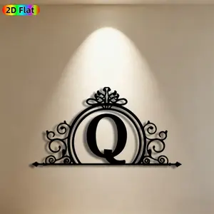 1pc Monogram Q Metal Wall Art, Ornate Monogram Q Statue Mural, Ideal Gift for New Year, Christmas, Monogram Decor Enthusiasts, Rust-Resistant Metal Wall Decor Wall Sculptures, Perfect for Living Room Wall & Garden Fence, Unique Personalized Home Decor