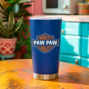 BNB World's PAWPAW Coolest Tumbler 20oz/30oz - PAW PAW TUMBLER - Gift Motorcycle Dad/Grandpa Cup, Travel Cup, Gift for Dad/Grandpa - Father's Day Gift Cup, Birthday Gift from Son-Grandkids