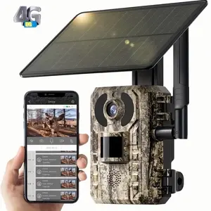 3G/4G LTE Trail Camera with 1080P Live View, Support Phone APP Live View And Playback, Action Activation And 0.2 Second Trigger Time, Auto HD Night Vision, Built-in SIM Card, with Solar Panel