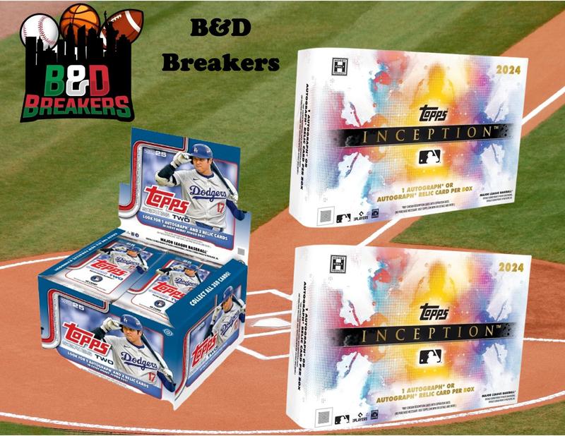 Topps Inception Boxes 2x 2024 Topps Inception hobby boxes & 1x 2025 Topps Series Two jumbo ...