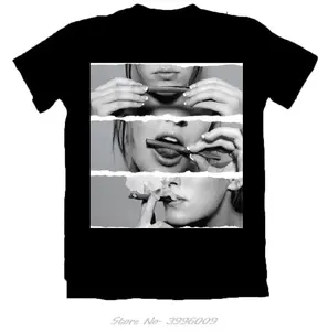 Men T Shirt  Summer Male O-Neck Sexy Girl Rolling Blunt Weed & Smoke Unisex T-Shirt Shirt Printing Tees Streetwear