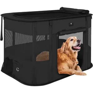 Playpen, Puppy  Play Pen Portable Foldable Indoor/Outdoor Tent Crate Cage, Portable  Crate Small Size Black 30''