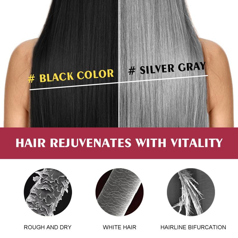 5-in-1 Silver Gray Hair Dye Shampoo, Instant Coloring in Minutes, Long-Lasting Herbal Formula, Unisex Hair Color Shampoo, 200ml