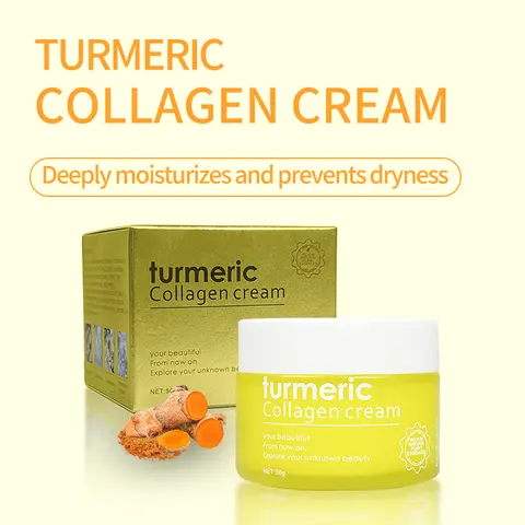 Turmeric Collagen Daily Moisturizer Cream - Alcohol-Free Unisex Adults' Formula with Curcumin, Collagen, Hyaluronic Acid, Jojoba Oil, Aloe Vera, Green Tea, Gentle, Non-Greasy, Hydrating, All Skins, Evens Tone & Texture, Helps Skin Firmer and Hydrated