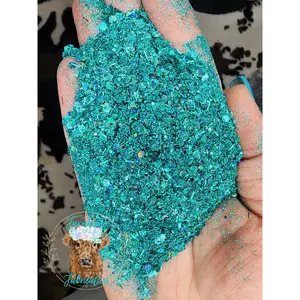 "Caribbean Sea Star" Teal Custom Mix Polyester Glitter / Star Glitter Mix / Chunky Glitter