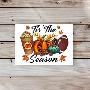 UVDTF Tis The Season Decal - Waterproof Decorative Sticker for Libbey Glass Cup and Hard Surfaces