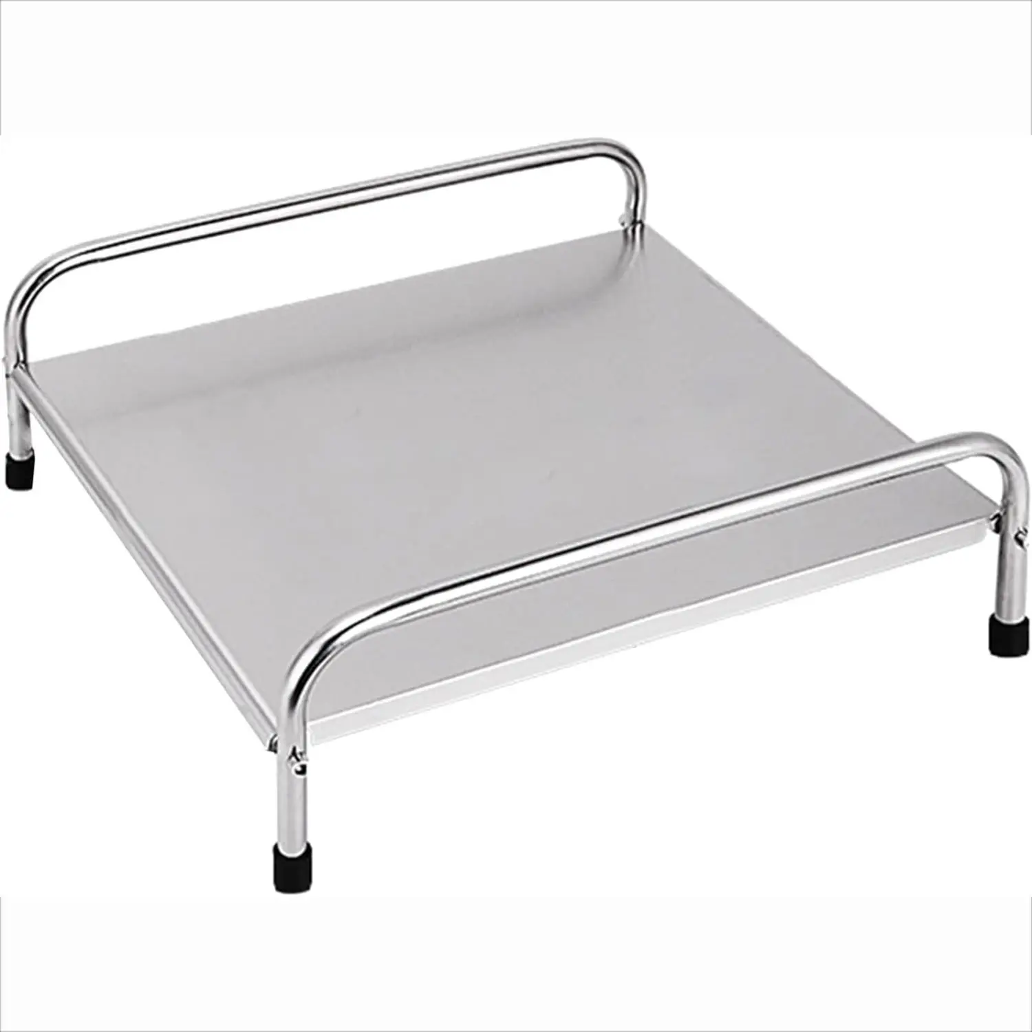 Stainless Steel Space-Saving Kitchen Organiser Rack with Rubber Grip - Induction Cooker Shelf, Microwave Storage Stand