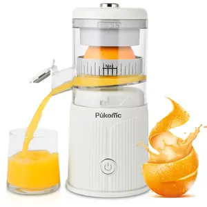 Pukomc Enjoy fresh-squeezed, pulp-free orange juice in seconds. Our compact, cordless, and rechargeable juicer (10.6oz) makes healthy hydration quick and effortless. Citrus Lemon juicer juicer machine