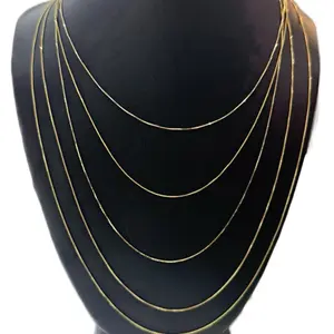 14KT Gold Box Chain Necklace - Available in 16, 18, 20, 22 & 24 Inch Lengths - Cola de Raton Style Jewelry