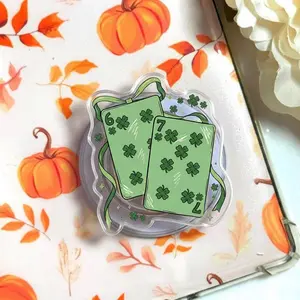 Lucky Clover Card Magsafe Grip, Mangetic Popsocket, E Reader Grip, Kindle Accessories, Gift for Her