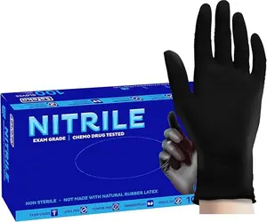 Heavy Duty Nitrile Gloves 100 Count Black Disposable Latex Free Powder Free Reusable Pet Hair Remover Gloves for Industrial Auto Repair Food Processing Gardening Salon - Cleaning