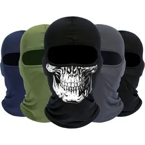 5 Pack Full Head Windproof Balaclava Mask Face Cover Motorcycle Scarf Cooling UV Protector for Men & Women skull durable unisex Ski Tactical