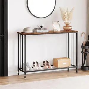 Console table with shelves Narrow sofa table 85 x 30 x 81 Side table with metal frame Entrance table Hallway table Sofa table for living room Entrance Hallway,Retro