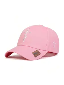 Faith Letter & Cross Embroidery Fitted Baseball Cap, Embroidered Cap, Casual Outdoor Sports Hat for Men & Women, Adjustable Sun Protection Cap for Daily Wear, Adjustable Stylish Hat