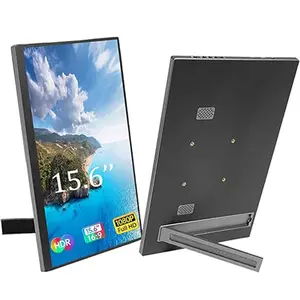 KVKID Portable Monitor, 15.6'' FHD 1080P USB-C HDMI Ultra-Slim Portable Screen Laptop Screen Extender, Portable Computer Monitor with Kickstand, Travel Monitor for Laptop PC Phone for Home, Outdoors