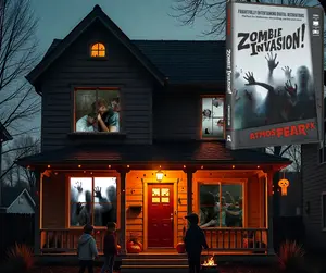 AtmosFX Zombie Invasion Digital Decorations DVD for Halloween Holiday Projection Decorating