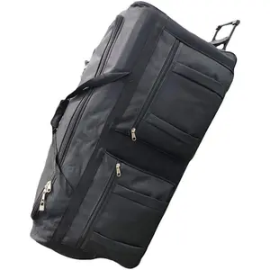 36-inch Rolling Duffle Bag with Wheels, Luggage Bag, Hockey Bag, XL Duffle Bag With Rollers, Heavy Duty  Bag (Black)